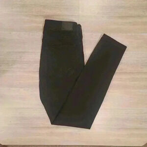 Aeropostale High Rise Jeggings Size 8 Black Distressed Frayed